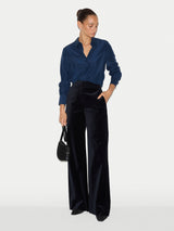 Classic Silk Habotai Shirt | Blue