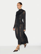 Metallic Jersey Dress | Navy