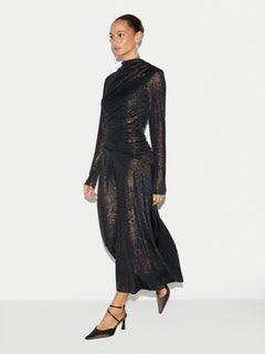 Metallic Jersey Dress | Navy