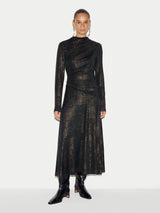 Metallic Jersey Dress | Navy