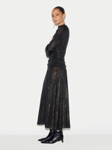 Metallic Jersey Dress | Navy
