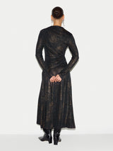 Metallic Jersey Dress | Navy