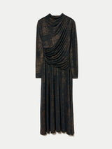 Metallic Jersey Dress | Navy