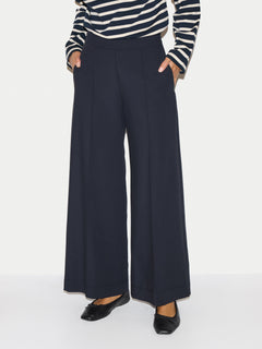 Modern Crepe Sailor Trouser | Navy