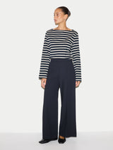 Modern Crepe Sailor Trouser | Navy