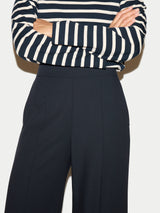 Modern Crepe Sailor Trouser | Navy