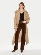 Wool Jersey Polo Neck Top | Beige