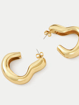 Wave Hoop Earring | Gold