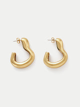 Wave Hoop Earring | Gold
