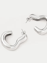Wave Hoop Earring | SILVER