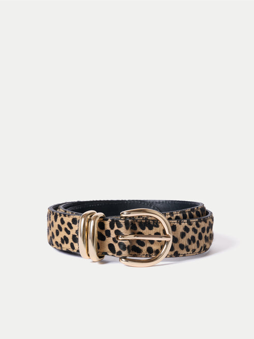 Leopard Print Jeans Belt | Brown