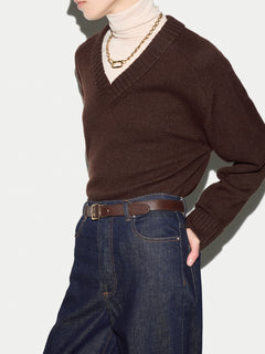 Leather Reversible Belt |  Brown