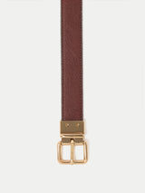 Leather Reversible Belt | Burgundy