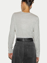 Cotton Modal Long Sleeve T-shirt | Grey Melange