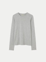 Cotton Modal Long Sleeve T-shirt | Grey Melange