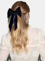 Velvet Hair Bow | Dark Navy