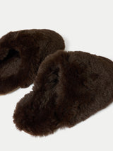 Faux Fur Slipper | Chocolate
