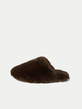 Faux Fur Slipper | Chocolate