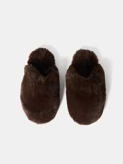 Faux Fur Slipper | Chocolate