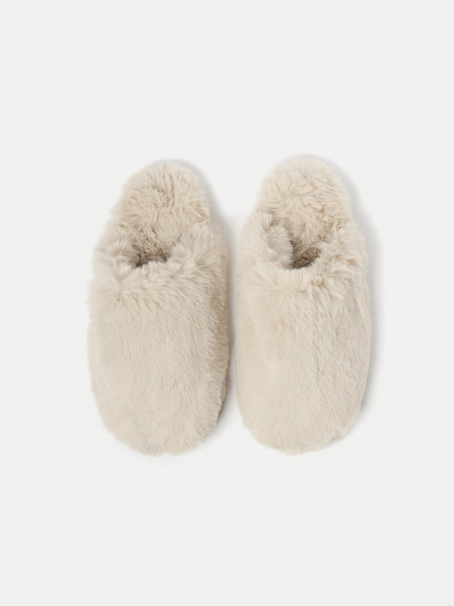 Faux Fur Slipper | Cream