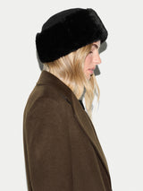 Faux Fur Pillbox Hat | Black