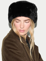 Faux Fur Pillbox Hat | Black