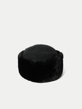 Faux Fur Pillbox Hat | Black