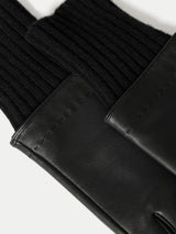 Leather Knitted Glove | Black