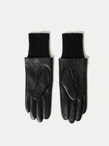 Leather Knitted Glove | Black