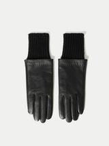Leather Knitted Glove | Black