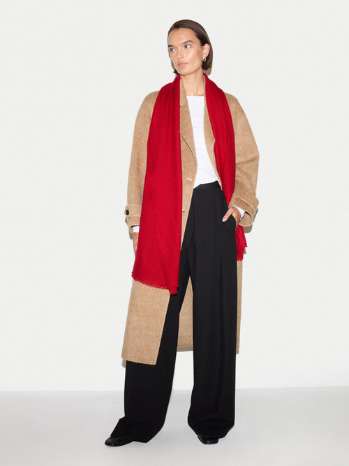 Wool Silk Pashmina | Red