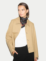 Geo Foulard Silk Square Scarf | Black