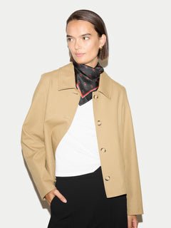 Geo Foulard Silk Square Scarf | Black