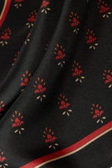 Geo Foulard Silk Square Scarf | Black