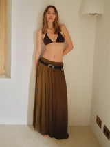Smocking Chiffon Skirt | Brown