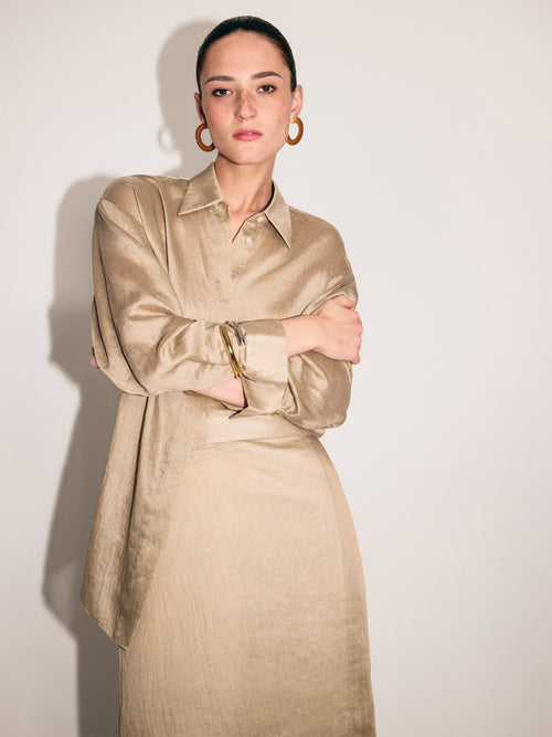 Textured Cocoon Shirt | Cream