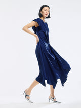 Draped Tie Detail Dress | Navy
