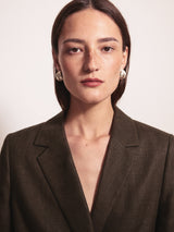 Twisted Dome Hoop Earring | Silver