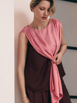 Draped Tie Detail Top | Oxblood
