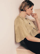 Sparkly Knitted Cape | Gold