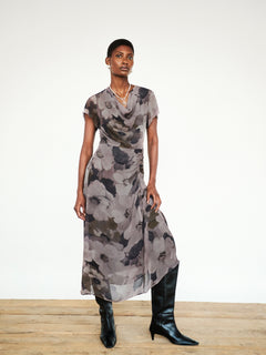 Antique Floral Midi Dress | Multi