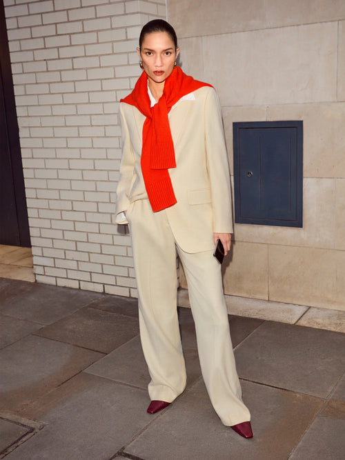 Barker Straight Leg Trouser | Cream