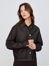 Isla Denim Cropped Jacket | Burgundy