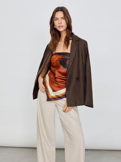 Iris Silk Twill Scarf | Orange