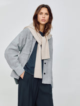 Suede Button Up Shacket | Light Blue