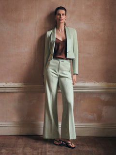 Wide Leg Tuxedo Trouser | Green
