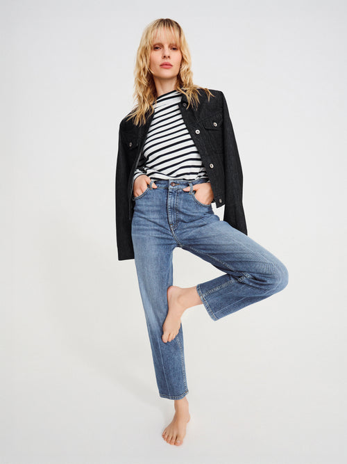 Carter Straight Leg Jean | Mid Blue