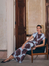 Tiger Orchid Cap Sleeve Dress | Blue