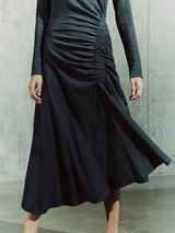 Crinkle Ruched Jersey Dress | Blue