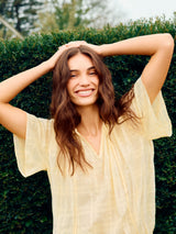 Drawstring Detailed Top | Yellow